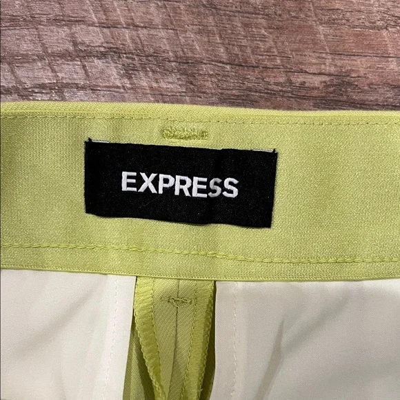 Express Neon Lime Wide-Leg High-Rise Pants - Picture 2 of 10